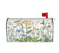 Sipeigyd American Colorful Herbs and Flowers Mailbox Covers Magnetic Mailbox Wraps Post Letter Box Cover Standard Oversize 21 X 18 Mailwrap Garden Home Decor
