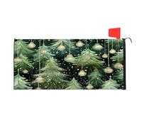 Sipeigyd Green Christmas Tree Magnetic Mailbox Cover - Waterproof, Durable, and Reusable Winter Mailbox Decoration for Standard and Large US Mailboxes