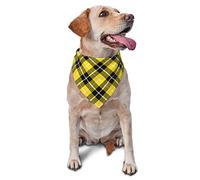 Sipeigyd Pet Triangle Scarf, Barclay Clan Tartan Yellow and Black Plaid pet cat and Dog Scarf, Pet Clothing Accessories, Plaid Pet Scarf, for Small to Large Dogs Cats