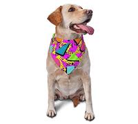 Sipeigyd Retro 80s 90s Dog Scarf Pet Bandanas Reversible Scarves Kerchief Triangle Bibs Costume Decoration Accessories for Dogs Cats
