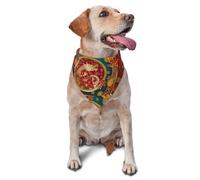 Sipeigyd Year of The Dragon 2024 Happy Chinese New Year Dog Scarf Pet Bandanas Reversible Scarves Kerchief Triangle Bibs Costume Decoration Accessories for Dogs Cats