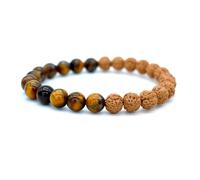 SIPELATY Authentic 5 Mukhi Rudraksha Beaded Bracelet Tibetan Mala Japa Rudraksha Prayer Meditation Bracelets, M, Stone, Agate