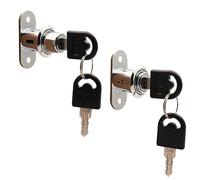 Sipery 2Pcs Push Plunger Lock Drawer Showcase Locks Compatible Desk Wardrobe Furniture Cabinet Locker Showcase with Keys (Different Lock Different Keys)