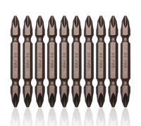 Sipery Philips Screwdriver Bits PH2 Double Ended 10 Pack 1/4 Inch Hex Shank Magnetic Philips Drill Bit #2 S2 Steel 2.56 Inch Long