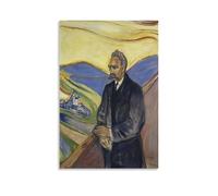 sipfsi Edvard Munch Masterpieces(Portrait of Friedrich Nietzsche, 1906) Interior Upgrades Poster Artworks Picture Print Wall Art Painting Canvas Decor Homes Decorative 12x18inch(30x45cm)