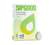 SIPGOOD Pear, Ginger & Ginseng Hydration Drops, Sugar Free Electrolyte Tablets with Vitamins C & D3, Zero Calorie Water Flavouring (12 Drops, 1 pack)