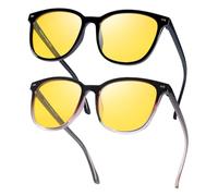 SIPHEW 2 PCS Anti Glare Night Driving Glasses for Women Men Night Vision Glasses Yellow Polarised Lens Reduce Headlight