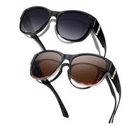 SIPHEW 2PCS Over Glasses Sunglasses Womens Polarised Fit Over Sunglasses for Women Ladies UV400 Protection
