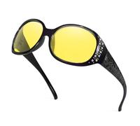 SIPHEW Night Driving Glasses Anti Glare for Women Yellow Polarised Lenses Night Vision Glasses Reduce Headlight