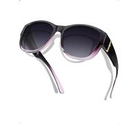 SIPHEW Polarised Fit Over Sunglasses for Women, Over Glasses Sunglasses Mens Oversized Wrap Around Sunglasses with UV400 Protection for Driving