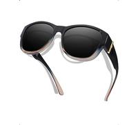 SIPHEW Polarised Fit Over Sunglasses for Women, Over Glasses Sunglasses Mens Oversized Wrap Around Sunglasses with UV400 Protection for Driving