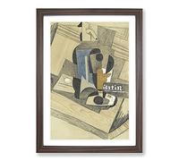Siphon and Glass by Juan Gris Framed Print | A2 Walnut Framed Wall Art | Ready to Hang | Modern Nature Picture | Living Room Bedroom Lounge Office