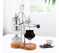 Siphon Coffee Maker - Silver Retro Syphon Brewer, Family Design, Elegant Balance Coffee Pot for Gourmet Brewing Experience