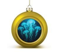 Siphonophore Christmas Ball Ornaments - Shatterproof Plastic Vintage Rustic Xmas Tree Decorations Pendant for Family Holiday Wedding Party Xmas Hanging Decoration