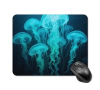 Siphonophore Mouse Pad Square Laptop Mouse Mat Cute Computer Mousepad Keyboard Pad Non-Slip Desk Pads for Gaming Office Work Home 20 * 25cm