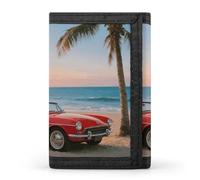 Siphonophore Trifold Wallet Front Pocket Coin Purse - Slim Credit Card Holder for Men & Women, Vintage Red Sports Car, One Size, Classic