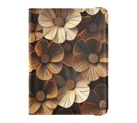 siphylline 3D Floral Petunia Brown Design Leather Passport Holder Covers Case Passport Case Travel Documents Wallet Passport Cover Holder Wallet Waterproof