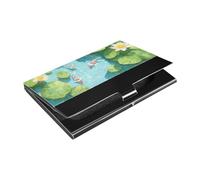 siphylline 3d Pond Scenery Fish and Flowers Ultra-thin outdoor business card holder with Leather and Stainless Steel card carrier for Protects Your Cards