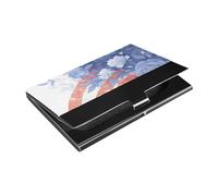 siphylline 4th Of July Independence Day Red and Blue Roses Ultra-thin business card holder pocket With Leather & Stainless Steel card holder modern for Travel Home or Office Use