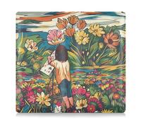 siphylline A Girl in A Flower Bush Leather Auto Registration Insurance & ID Card Holder Auto Truck Comparment Accessories Case for Driver License, Cards & Essential Documents, A girl in a flower bush,