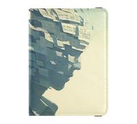 siphylline Abstract Art Disco Man Made of White Sheet Music Score Leather Passport Holder Cover Wallet Vaccine Card Holder Cover Combo Cute Passport Book Lightweight