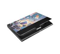 siphylline Abstract Art Glass Shards Slim outdoor business card holder with Leather and Stainless Steel office card holder for Protects Your Cards