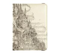 siphylline Abstract Art Sheet Music Castle Leather Passport Card Holder Cover Combo Passport Case Travel Documents Wallet Passport Holder Case Lightweight