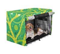 siphylline Abstract Art Tree Branch Green Yellow Crate Covers for Dog Cages Kennel Cover with Roller Shades