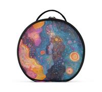 siphylline Abstract Cosmic Dust Planets Space Cosmetic Bag Vertical Free-Standing Large Makeup Bags For Women with adjustable dividers 11 IN