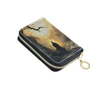 siphylline Ancient Terror leather card wallet with Cion Purse RFID Blocking card holders with zipper