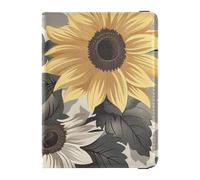 siphylline Anime Sunflower Ash Coffee Black Leather Passport Holder Cover Wallet Travel Passport Wallet Passport Cover Holder Case Ultra Slim