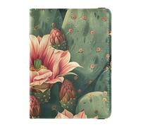 siphylline Beautiful Plant Cactus Design Red Green Leather Passport Holder Covers Case Travel Passport Wallet Passport Cover Holder Wallet Case Lightweight