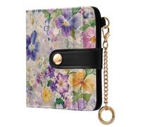 siphylline Beauty Spring Flowers Butterfly Women's Leather Folding Wallet Unique Minimalist PU Leather Wallet for Women