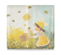 siphylline Bee Collecting Honey Leather Car Registration and Insurance Holder Document Wallet for ID, Driver's License, Key Contact Information Cards, Bee collecting honey, One Size