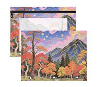 siphylline Binder Adorable 3 Hole Pocket for A4 Paper Letter 2 Pack Teacher School Supplies Autumn Trees Mystery