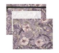 siphylline Binder pencil pouches Adorable Storage Bag for 3 Rings Binder 2 Pack Teacher Classroom Supplies William Morris Style Mauve Floral