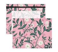siphylline Binder Pouches Clear Pen Holder Case for 3 Rings Binder 2 Pack Teacher College Supplies William Morris Style Brunch Peach