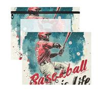 siphylline Binder With 3 Reinforced Grommets 3 Hole Pocket for A4 Paper Letter 2 Pack Teacher Home Baseball Life Men