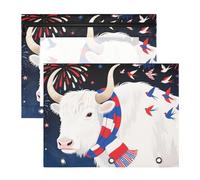 siphylline Binder With 3 Reinforced Grommets Pen Holder Case for A4 Paper Letter 2 Pack Teacher Storing School Students Teacher Supplies Independence Day White Yak