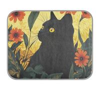 siphylline Black Cat Flowers Summer Summer Cooling mat for Dogs Self Cooling cat mat for cat Sleeping Essentials Camas frias para Perros S