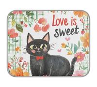siphylline Black Cats Love is Sweet Summer Dog Cooling Blankets for Large Self Cooling pet Bed for Cats for Pig Outdoors Unique cama refrescante para Perros S