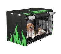 siphylline Black Cool Flame Green Cover for Dog Crate Pets Kennel Covers Roller Shades