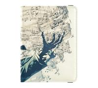 siphylline Black White Skeleton Musicians Surreal Style Leather Passport Holder Covers Case Passport Case Passport Cover Holder Wallet Waterproof