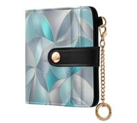 siphylline Blue Grey Glasses Women's Folding Card Wallet Convenient PU Leather Wallet for Girls Women Ladies