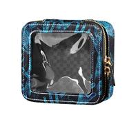 siphylline Blue Hands Reaching Out Cute Makeup Case Bag Clear Travel Bags for Toiletries Nail Polish Organizer Bag for Flying, blue hands reaching out, One Size