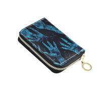 siphylline Blue Hands Reaching Out leather card wallets for women With 9 cards slot RFID Blocking credit card holder for women with zipper