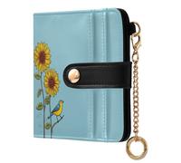 siphylline Blue Hawkeye Sunflower Ladies Premium Foldable Wallet Convenient Everyday PU Leather Wallet for Woman Girl