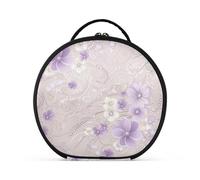 siphylline Blush and White Vintage Pearl Flowers Cosmetic Bags with Compartments & Handle Essentials Cosmetic Travel Bags For Women with adjustable dividers 11 IN