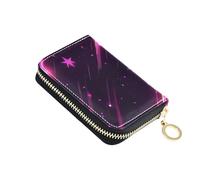 siphylline Blush Meteor leather wallet card holder women With 2 cash slot RFID Blocking credit card holder for men with zipper