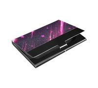 siphylline Blush Meteor Ultra-thin outdoor business card holder with Leather and Stainless Steel credit card holder for Women or Men